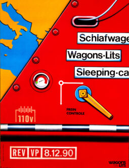 Wagon Lits Swiss by Peter Klasen 1990 original serigraphie