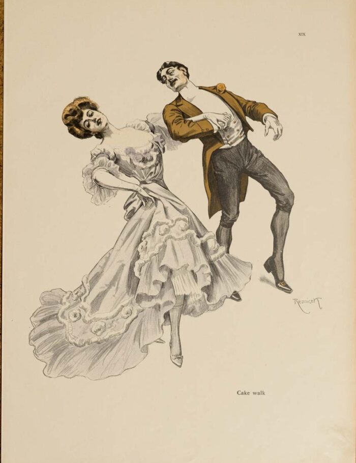 The dance, cake walk 1913 by Kainer on linen original