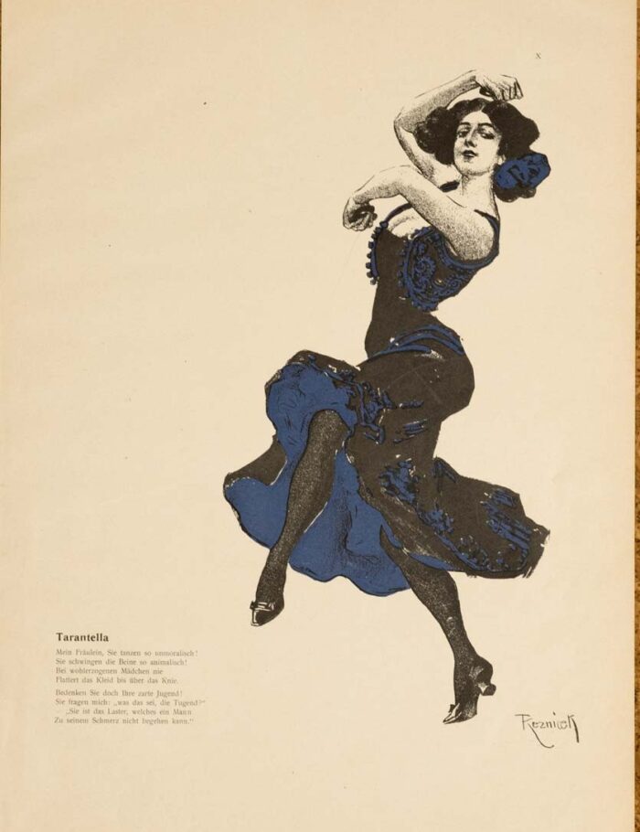 The dance, Tarentella 1913 by Kainer on linen original