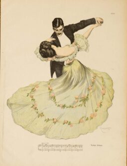 The dance, Valse Bleue 1913 by Kainer on linen original
