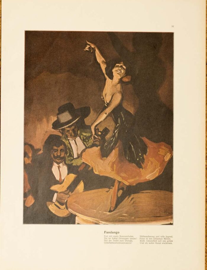 Tango dance 1913 by Kainer on linen original