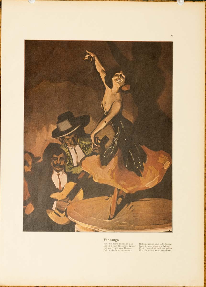 Tango dance 1913 by Kainer on linen original