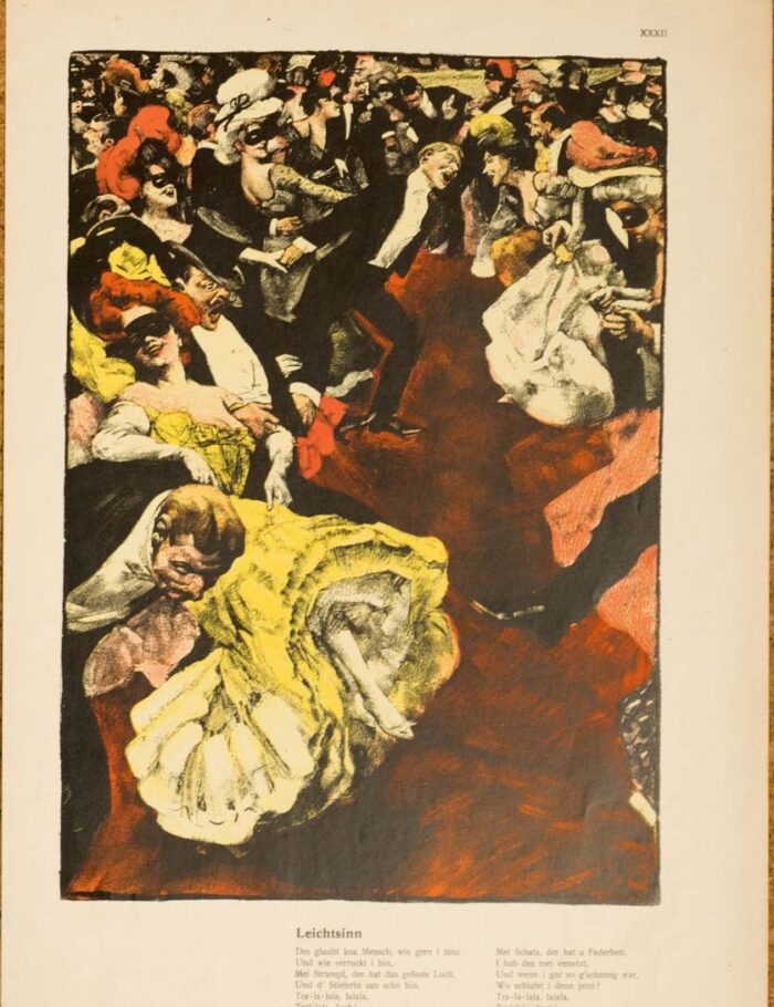 Bal dance 1913 by Kainer on linen original