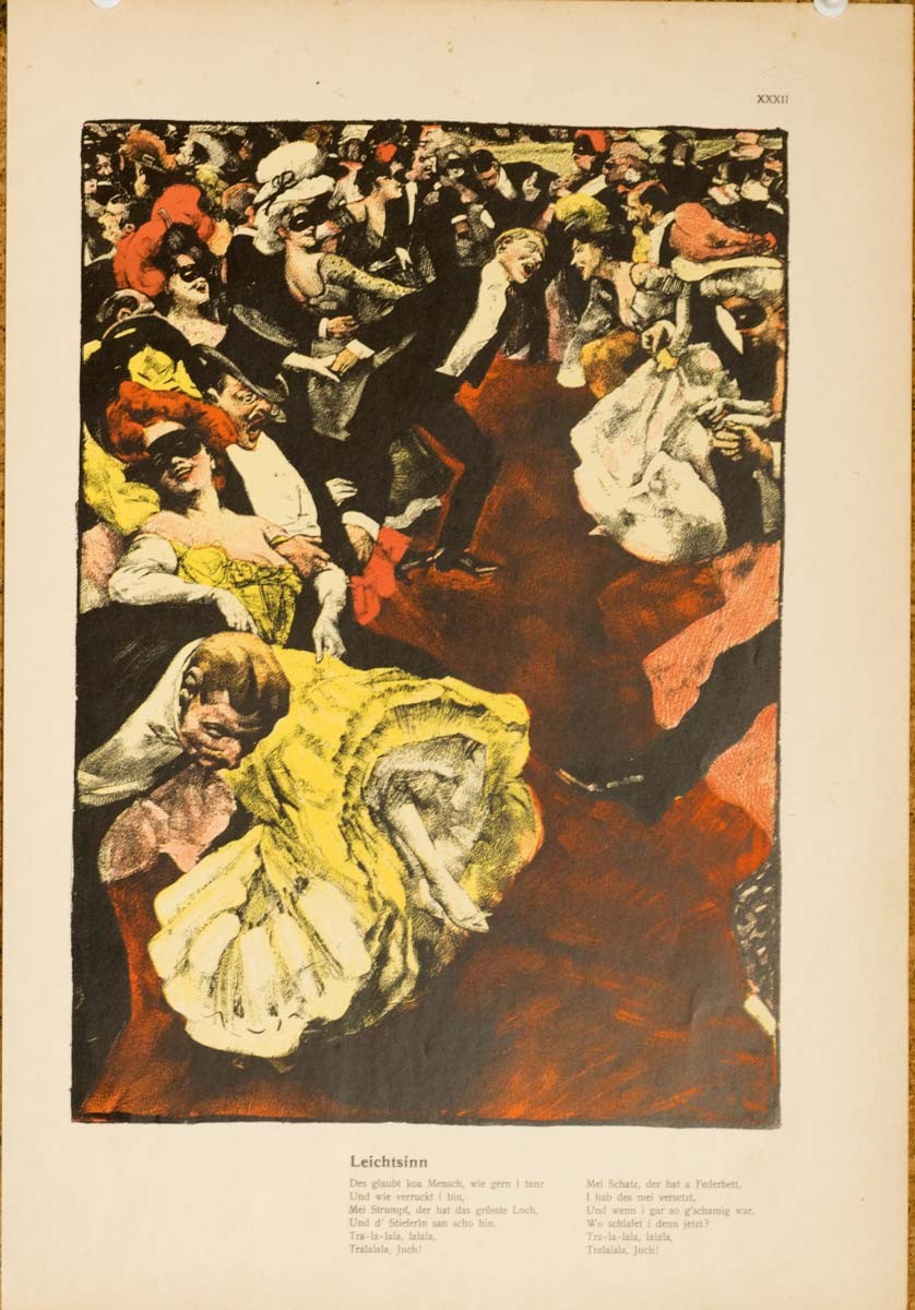 Bal dance 1913 by Kainer on linen original