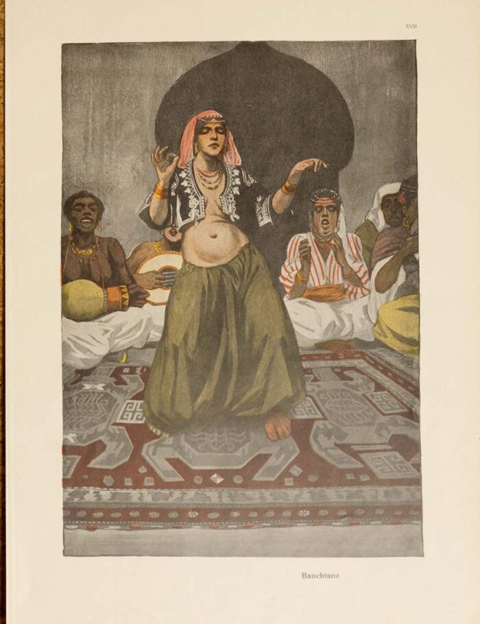 Belly dancer 1913 by Kainer on linen original