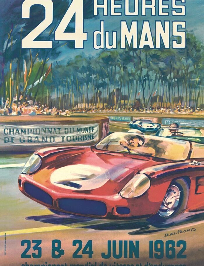 1962 24 hours du Mans (Lemans) by Beligond on linen