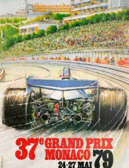original 1979 Grand Prix Automobile of Monaco on linen