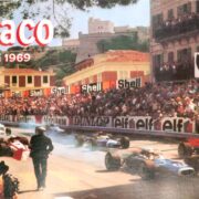 original 1969 27e Grand Prix Automobile of Monaco by Maestri on linen