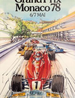 original 1978 Grand Prix Automobile of Monaco on linen