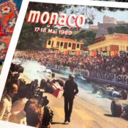 original 1969 27e Grand Prix Automobile of Monaco by Maestri on linen