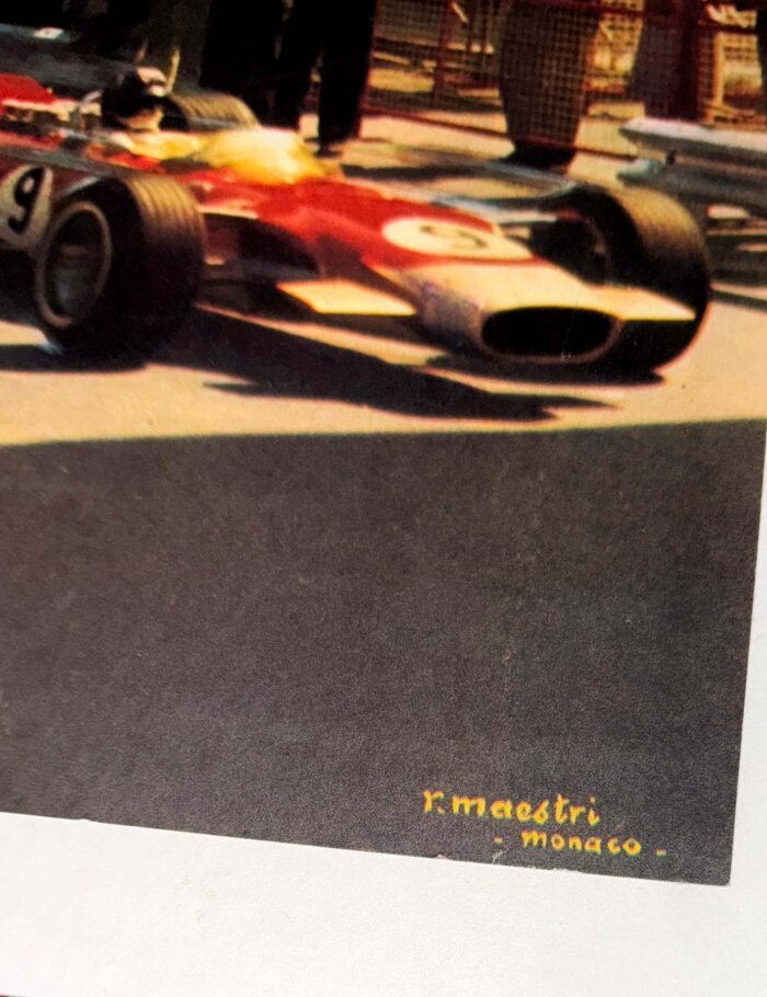 original 1969 27e Grand Prix Automobile of Monaco by Maestri on linen