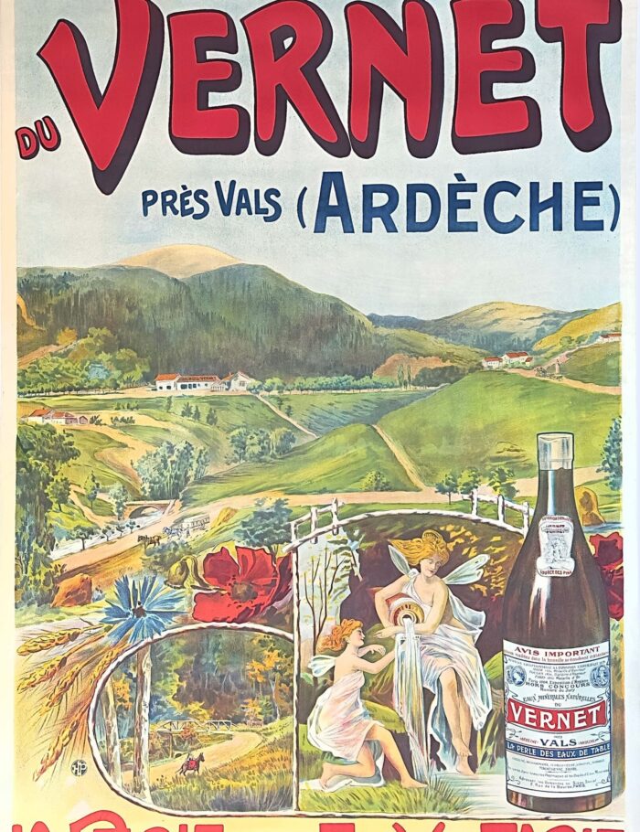 Eaux Minérales Vernet Mineral Water 1900 lithograph