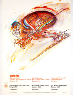 Sarajevo 1984 Downhill Racer – Ismar Mujezinović, Original Olympics Poster